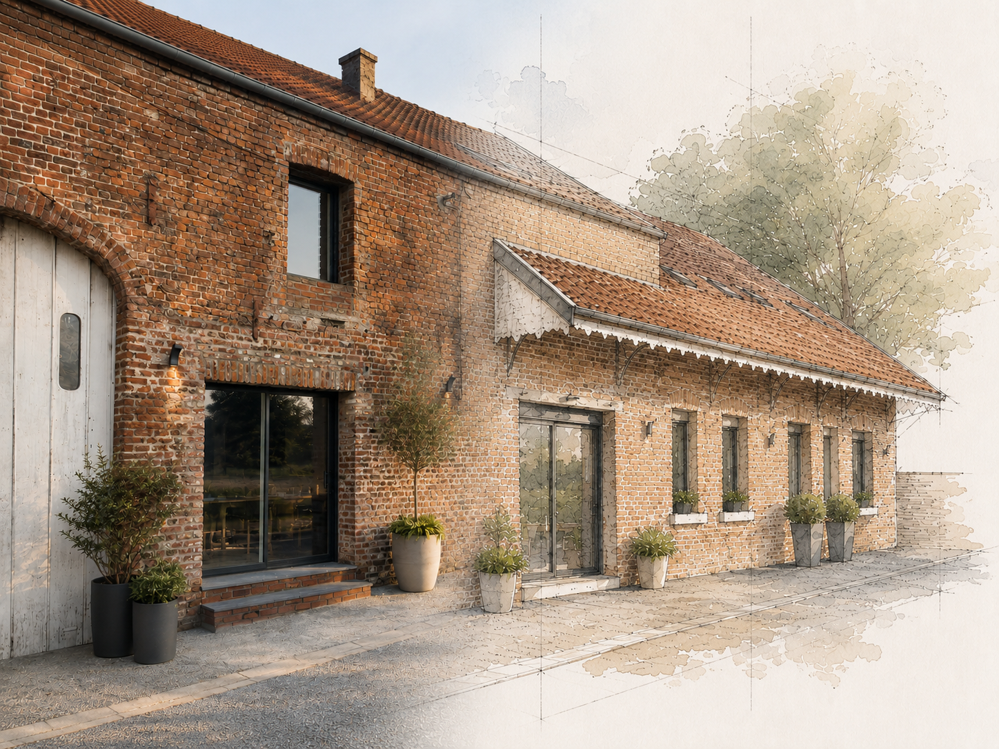 Rénovation grange, projet Norvel